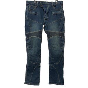 MOETCEYS Men's Motorycycling Pants Denim Black Size 2XL Zip Pockets